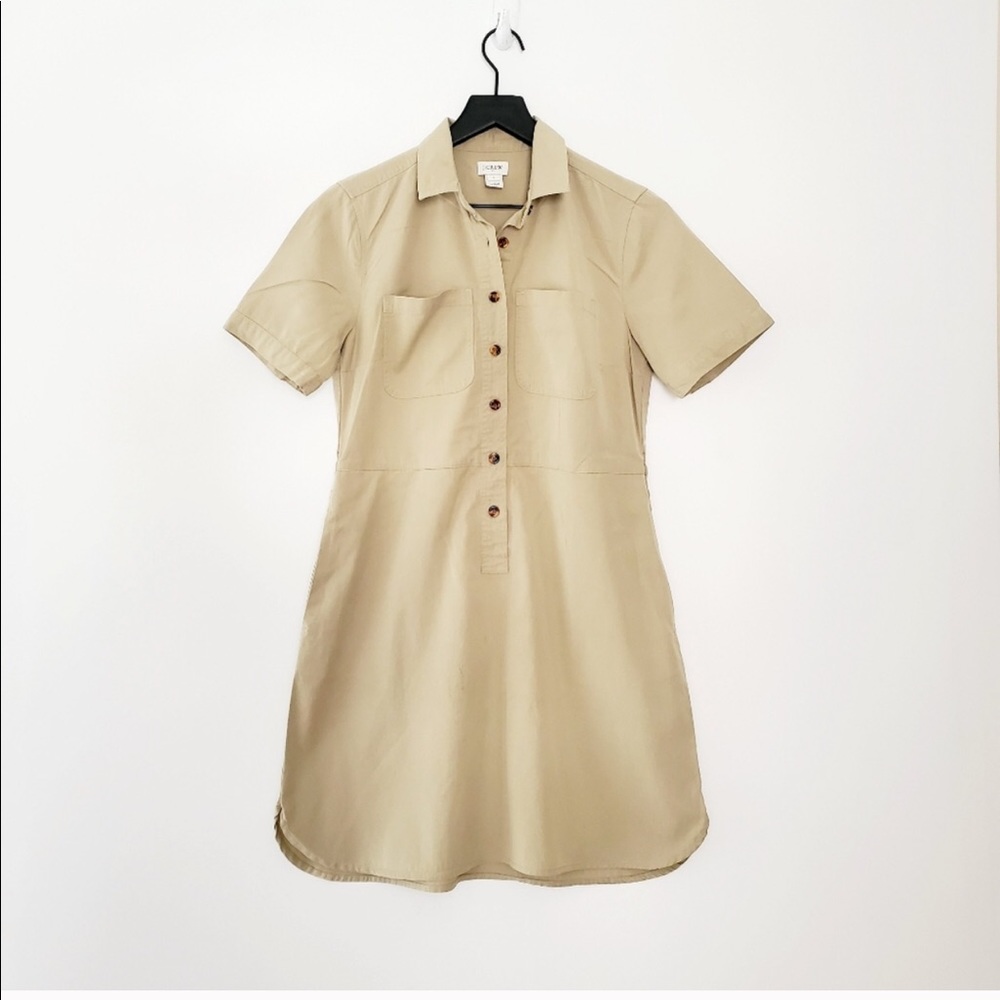 Tan shirt dress. J Crew